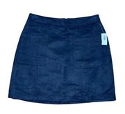 New Old Navy Womens Pencil Mini Skirt Size 2 Dark Blue Faux Suede Leather Zip