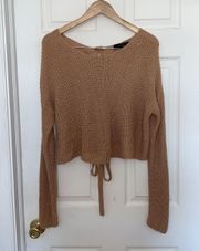 Forever 21  tan cross back sweater