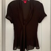 Sunny Leigh Brown pleated type blouse