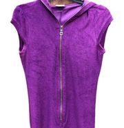 Beach Bunny Purple Zip Romper With Hood