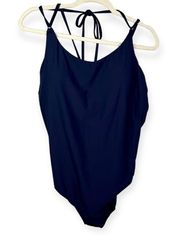 Keyhole One Piece Swimsuit Navy Women's XLT XL Tall