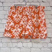 🇺🇸 Mud Pie Orange Tangerine & White Patterned Shorts