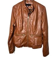 STEVE MADDEN Women's Faux Leather Brown Jacket Size Large