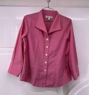 5/$25 Coldwater creek small pink button up shirt b36