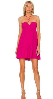 Amanda Uprichard x Revolve Greta Dress in Hot Pink Tie Around Strap Neck Medium