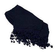 Abercrombie & Fitch Navy Blue Scarf Tassel Design One Size Infinity Style Wrap!