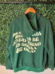 Edikted Green Everything Is Going To Be Okay Zip Up Hoodie Size M/L