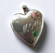 Sterling Silver PPC Mom Heart Locket Charm Pendant