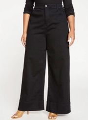 NWT Universal Standard Carrie wide leg jeans black sz 7X