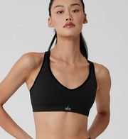 NWT Alo Yoga Seamless Ribbed Favorite Bra Black Size L