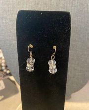 Handmade vintage glass bead rhinestone earrings