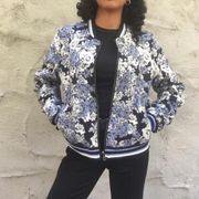 Reversible floral bomber jacket