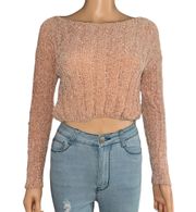 Chenille Boxy Cropped Sweater
