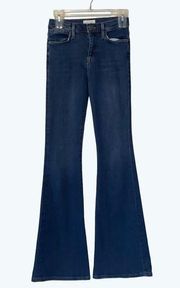 Frame Le High Flare in Majesty Stretch Jeans 25