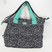 Betsey Johnson Green Black Polka Dot Diaper Bag