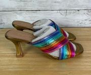 Seychelles Fleet Heel Rainbow Metallic Size 6