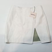 Superdown Trinity Faux Leather Skirt in White