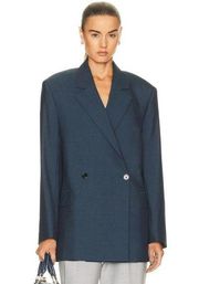 ACNE STUDIOS Suit Blazer in Teal Blue 38 New Womens Double Breasted Blazer