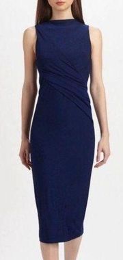 Alexander wang draped dress in blue shimmer