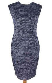 Factory Blue Dashed Sheath Dress Small