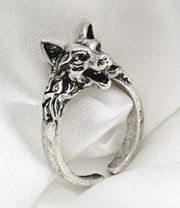 Wolf Head Ring