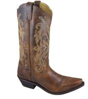 Smoky Mountain Madison Western Leather Snip Toe Boots, Sz 8.5