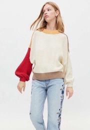 BDG Multicolor Colorblock Mika Pullover Sweater Sz S