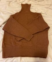 Fall Brown Turtleneck Sweater