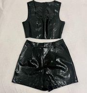 7 for all mankind Faux Leather Shorts Set - Small
