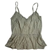 Sim & Sam Eyelet Tank Green Size XS