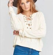 Show me your Mumu Cream Lace Up front Cable Knit sweater S