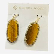 Kendra Scott Elle Tiger Eye Drop Earrings Set in 14kGold Plated Brass NWT$70