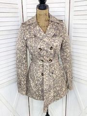 Daughters of the Liberation Subtle Survival Animal Print Trench Coat Taupe 2