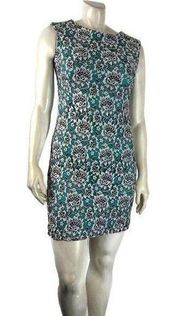 💵 MADISON LEIGH Black Green White Lace Dress 10