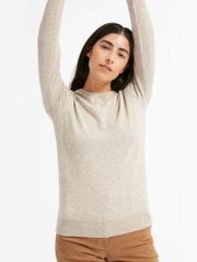 Everlane the Cashmere Crew Pullover Sweater in Oatmeal Heathered Grey Size Small