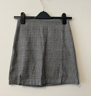 plaid grey mini skirt