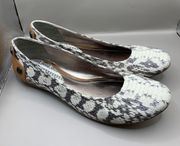 B. Makowsky Snake print leather Ballet Slip on shoes Sz 10