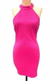 Xtaren Bodycon Halter Strappy Back Mini Dress Pink Size Small NWT