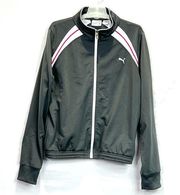 Puma Women Grey Athletic Zip-up Track Jacket Size M