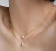 Stainless Steel Necklace Set Real 18k Gold Plated 