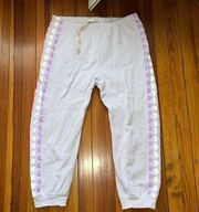 LoveShackFancy Amita Joggers Lilac Heartbeat Sz L