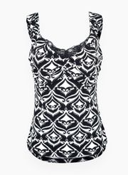 White House Black Market ✦ Black & White Pattern Tank Top Blouse