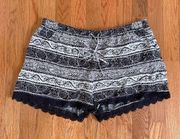 patterned lace shorts