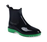 I.N.C. International Concepts Rylien Slip On Rain Boots Black Green Rubber 9