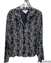 Black long sleeve bling blouse size 10