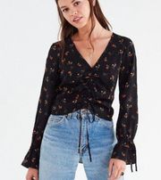 Urban Outfitters UO black Floral Blouse