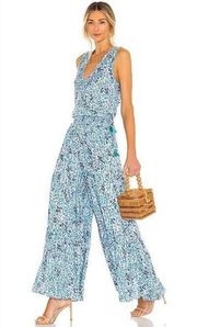 POUPETTE ST. BARTH Soledad Daffodil Jumpsuit Size Medium Blue NWT Wide Leg