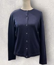 Lauren Ralph Lauren Silk Blend Navy Blue Cardigan Size Medium