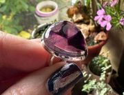 Natural Trapiche Star Amethyst Sterling Silver Ring Size 10