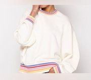 Nwot evereve rainbow trim Lola sweatshirt-large